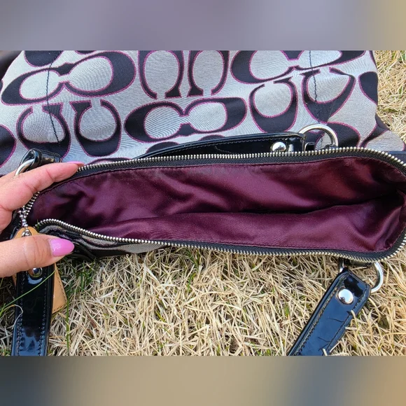 Coach Poppy Metallic Signature Tote Bag. - Picture 10 of 16